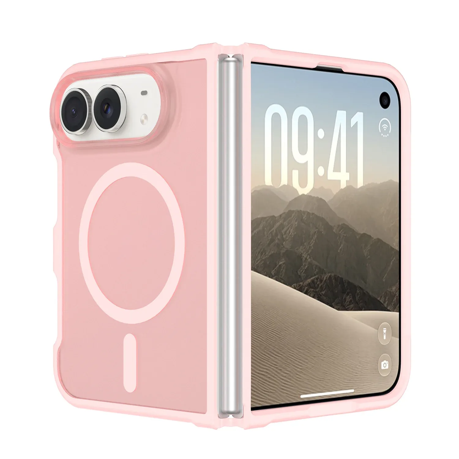 [Magnetic Circle] Smooth Safe Matte Feel Hybrid Case Apple iPhone DUO - Light Pink