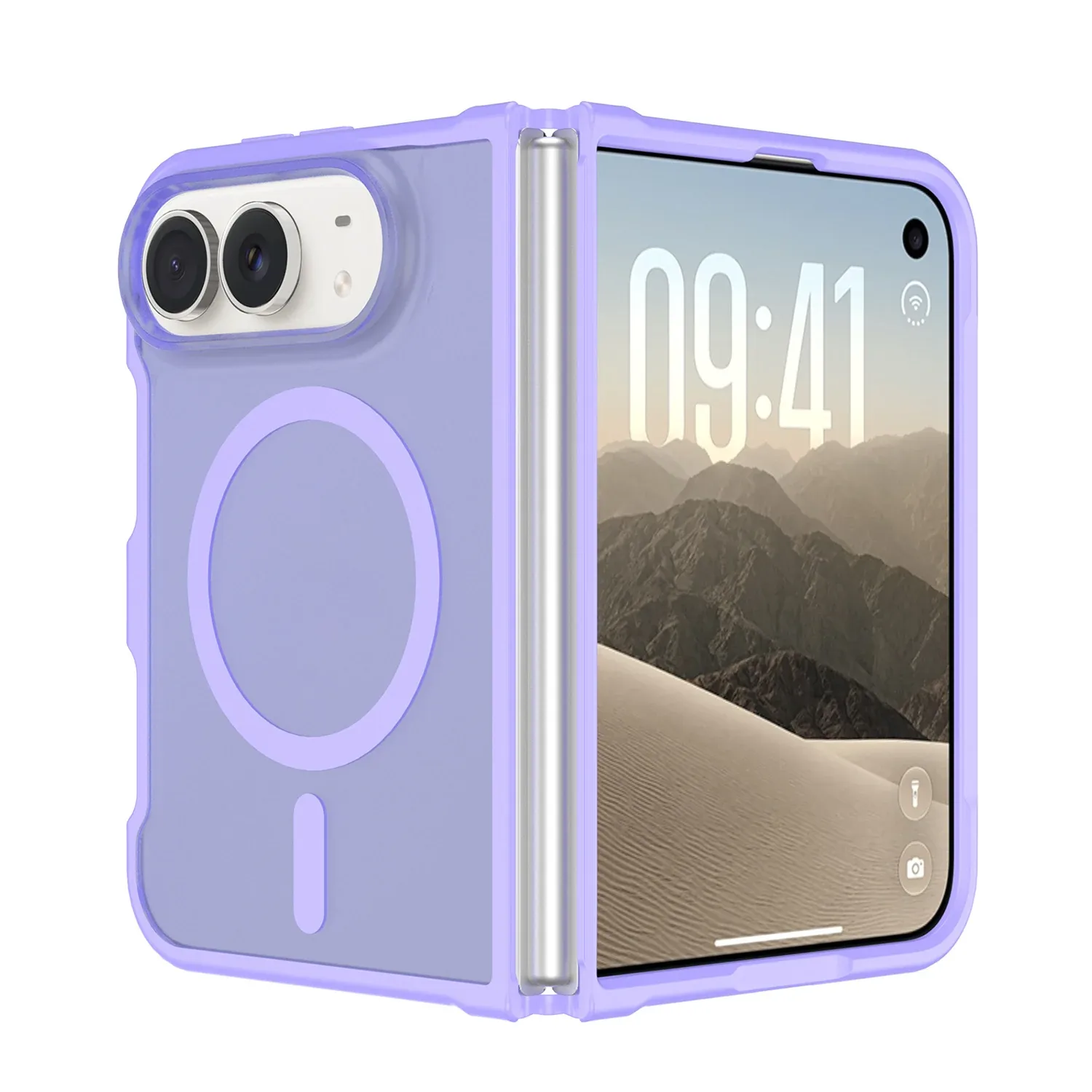[Magnetic Circle] Smooth Safe Matte Feel Hybrid Case Apple iPhone DUO - Light Purple