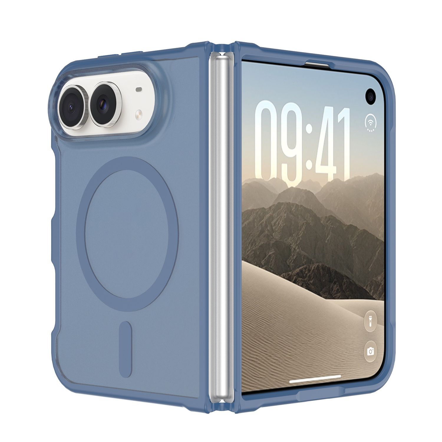 [Magnetic Circle] Smooth Safe Matte Feel Hybrid Case Apple iPhone DUO - Navy Blue