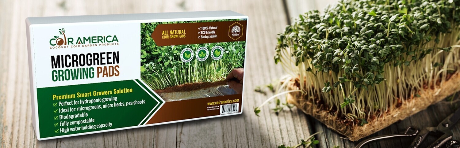 Microgreen Pad - 100% Pure Coconut Coir Fiber Grow Pad, 4&#39;&#39;x4&#39;&#39; Pack of 150 -