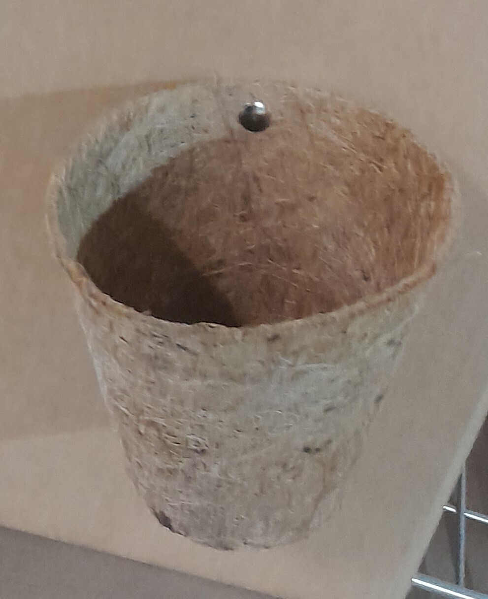 Pot - Round Coir Pot 4.5&quot; Top 12 cms &amp; Tall 10 cms (nominal : 4.5&quot; pot) Box of 600 Pots each