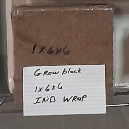 Coco Coir Block 6&quot;x6&quot;x1.25&quot;, Individually wrapped in plastic, 300 gms, Box of 52