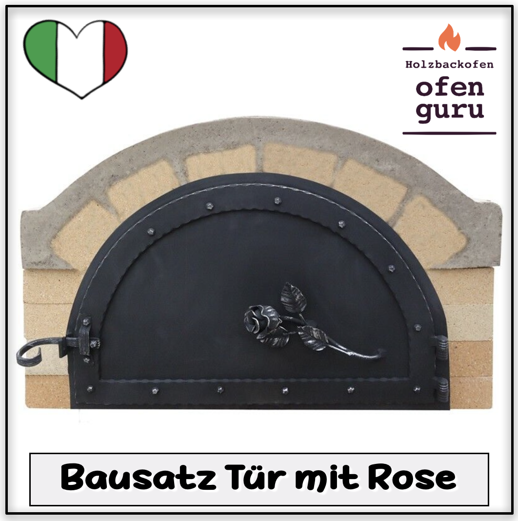 Holzbackofen 60 x 90 Tür: Rose - Bausatz