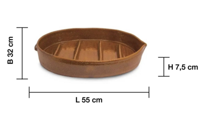 Pfanne mit Rippen oval