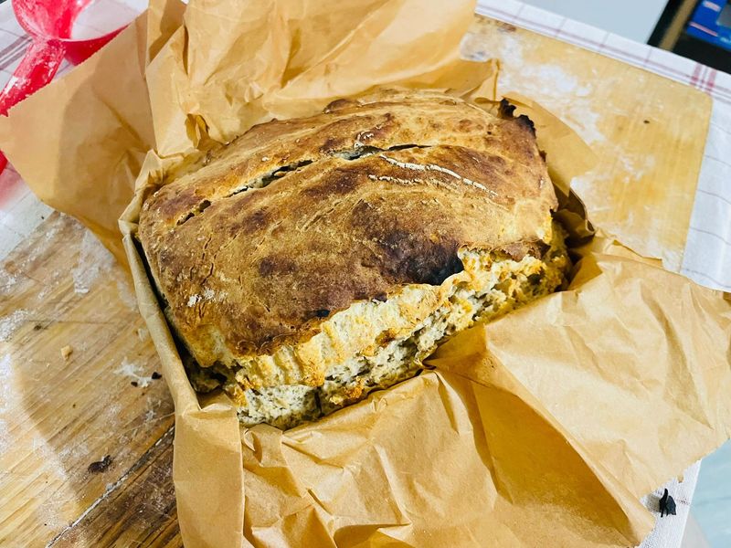 Dinkel Haferflocken - Sauerteigbrot "ohne Kneten"