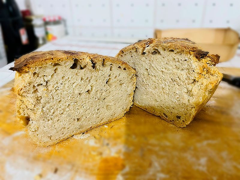 Dinkel Haferflocken - Sauerteigbrot "ohne Kneten"