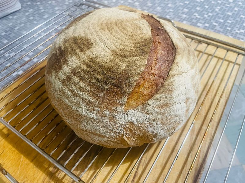 Weizen Sauerteigbrot + Altbrot + getrocknetem Sauerteig