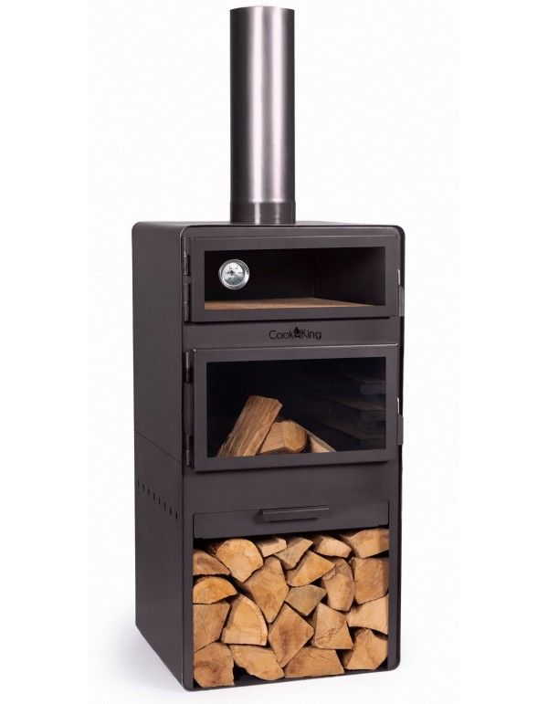 Gartenofen „VENTO” Mit Backfach und Doppelverglasung