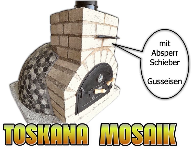 Holzbackofen Toskana Mosaik I Größe wählbar