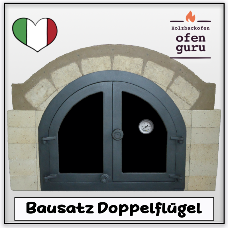 Holzbackofen 60 x 90 Doppelflügeltür - Bausatz