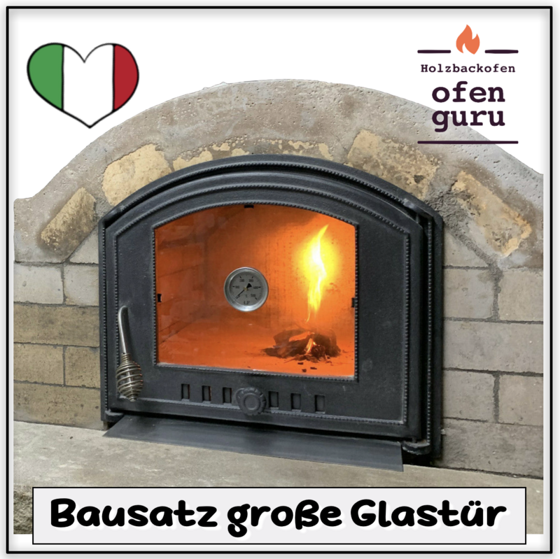 Holzbackofen 60 x 90 große Glastür - Bausatz
