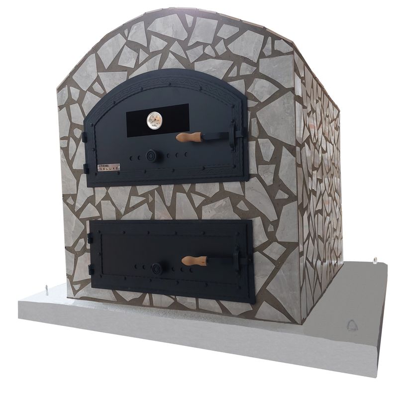 Holzbackofen-DUO-XXL I Optik Granit