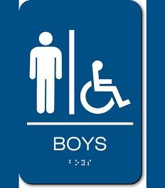 Boy's Accessible Restroom Sign