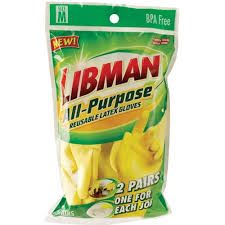 LIBMAN All-Purpose Reusable Latex Gloves - Medium (2 PAIRS)