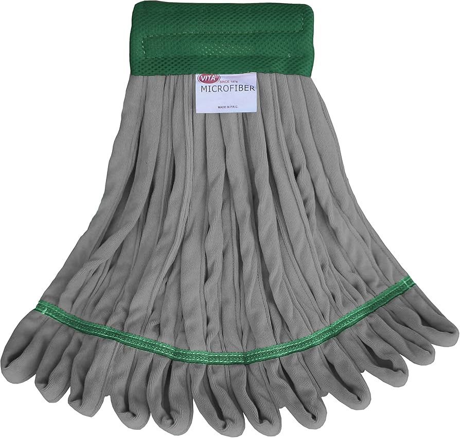 LARGE GRAY MICROFIBER LOOPED END WET MOP, 1 1/4 BAND