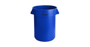 LAVEX 32 Gallon Round Commercial Trash Can, BLUE