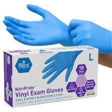 LW Concept Vinyl Gloves, LARGE, Blue