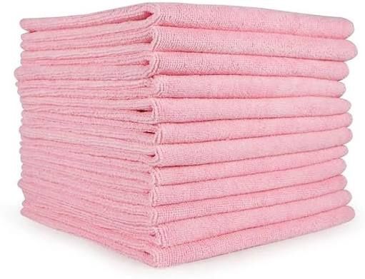 MICROFIBER Cloth, Pink 16x16, Pkg of 24