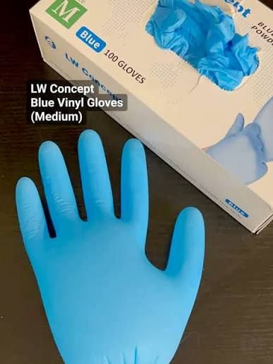 LW Concept Vinyl Gloves, MEDIUM, Blue