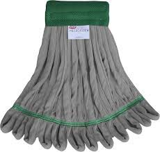 MEDIUM GRAY MICROFIBER LOOPED END WET MOP, 1 1/4 BAND