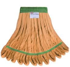 MEDIUM ORANGE MICROFIBER LOOPED END WET MOP, 1 1/4 BAND