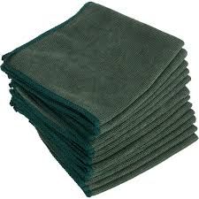 MICROWORKS Premium Dark Green Microfiber Towels 12"x12" (12ct)