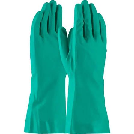 ProGuard Flock Lined 12" Green Nitrile Gloves, XLarge