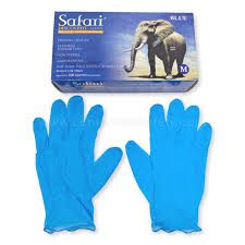 Safari Blue Nitrile Gloves, Medium