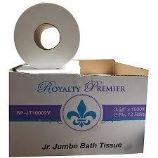ROYALTY Premier 2-Ply Virgin Jr. Jumbo Bath Tissue , 12 Rolls