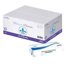 ROYALTY Premier 2-Ply Virgin Flat Box Facial Tissue, 100 Sheets/30 Boxes