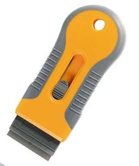 SCRAPER With Razor Blade, Orange/Grey