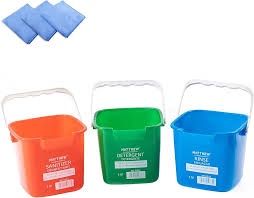 Square Plastic Sanitizing Bucket - with Plastic Handle 3 QT