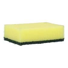 SMALL Yellow Sponge with green scrubber