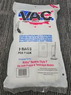 V. A. C. 21 Kirby Sentria Style F/twist Hepa Vacuum Bags (9pk)