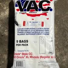 V. A. C. 8 Hepa Oreck CC Vacuum Bags, all XL Uprights (9 pk)