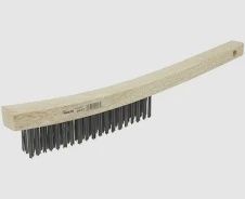 Shoe Handle Style Wire Scratch Brush with Scraper - 10"