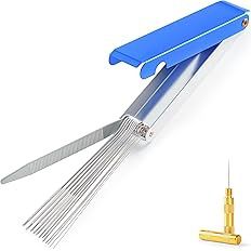 Torch Tip Cleaner, Welding Nozzle Tip Cleaner, Carburetor Cleaner Tools Accessories with 13 Cleaning Wires and 1 Sharp Pick for Carburetors, Gas Orifices, Sprinklers and Shower Heads Cleaning