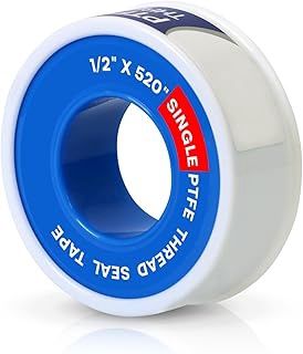 PTFE Tape 1/2 x 520 Inches Plumbers Waterproof Sealant Plumbing Tape for Shower Head Repairing Water Pipe Sealing (White)