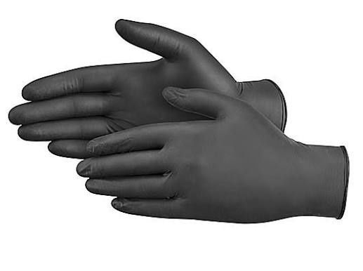 PRIME LINE Disposable Nitrile Gloves, BLACK, Large