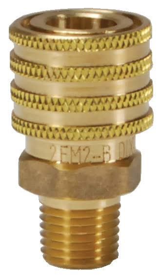 FST SERIES/1/4" Straight Through Interchange Brass Male Coupler 1/4"(2EM2-B)