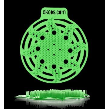 EKCOS POWERSCREEN Anti-Splash Urinal Screen, Green/Apple, 10/Box