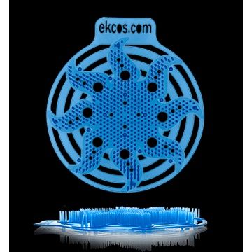 EKCOS POWERSCREEN Anti-Splash Urinal Screen, Blue/Mango, 10 Box