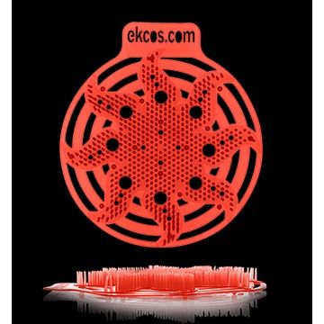 EKCOS POWERSCREEN Anti-Splash Urinal Screen, Red/Melon, 10/Box