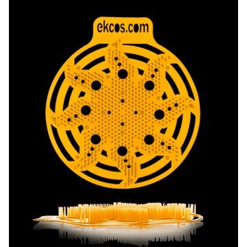 EKCOS POWERSCREEN Anti-Splash Urinal Screen, Orange/Citrus, 10 Box