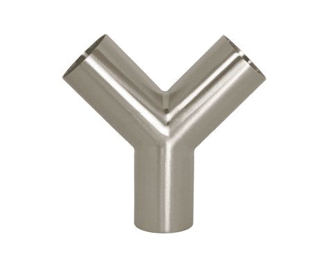 2" SS WYE Splitter/ Connector (2" Inlet   2" x 2" Outlet)