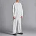 White 53 GSM Heavy Weight Microporous Polypropylene Zipper Front Long Sleeve Coveralls with Elastic Wrists and Ankles - 3XL