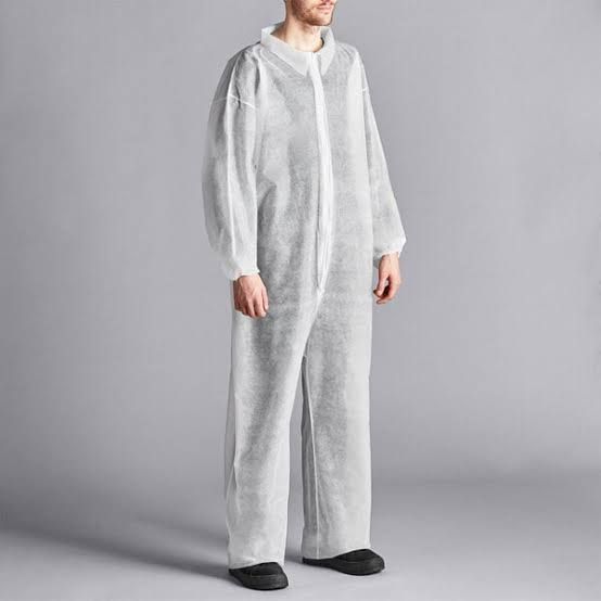 White 53 GSM Heavy Weight Microporous Polypropylene Zipper Front Long Sleeve Coveralls with Elastic Wrists and Ankles - XLarge