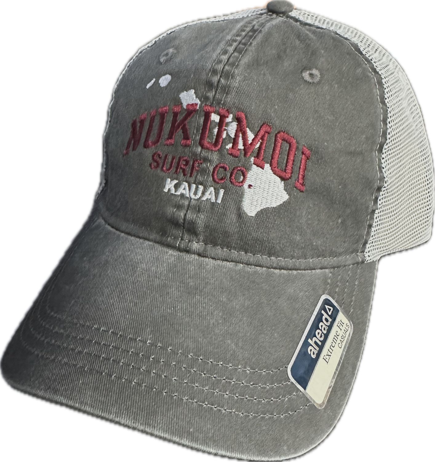 Nukumoi Hawaii Washed Mesh Hat, Color: Charcoal