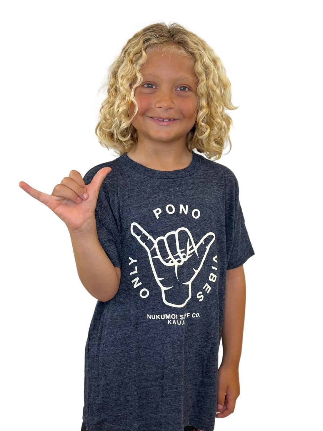 Nukumoi Grom Pono Vibes Tee, Color: H. Charcoal, Size: Sm