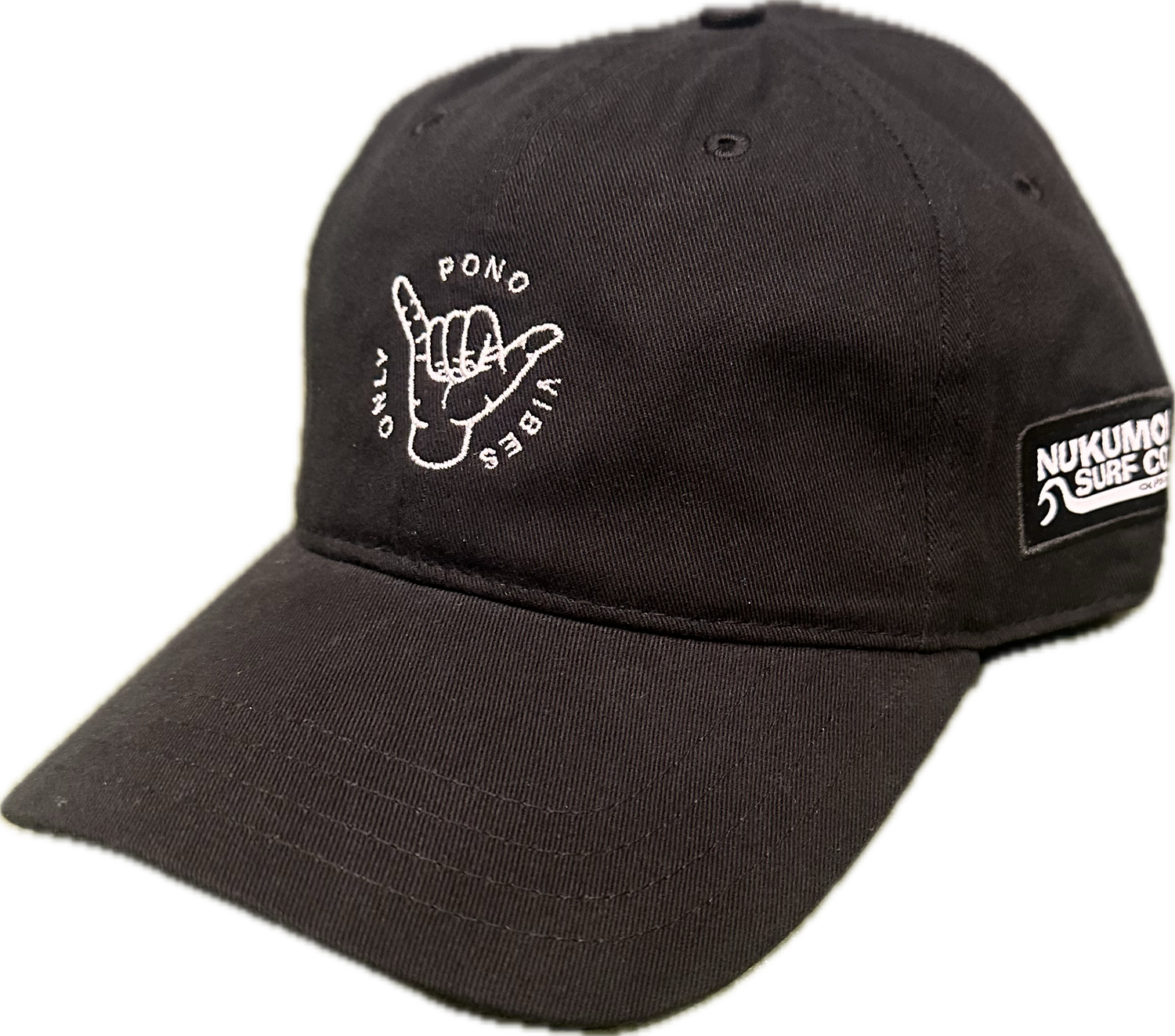 NUKUMOI PONO VIBES DAD HAT, Color: BLACK